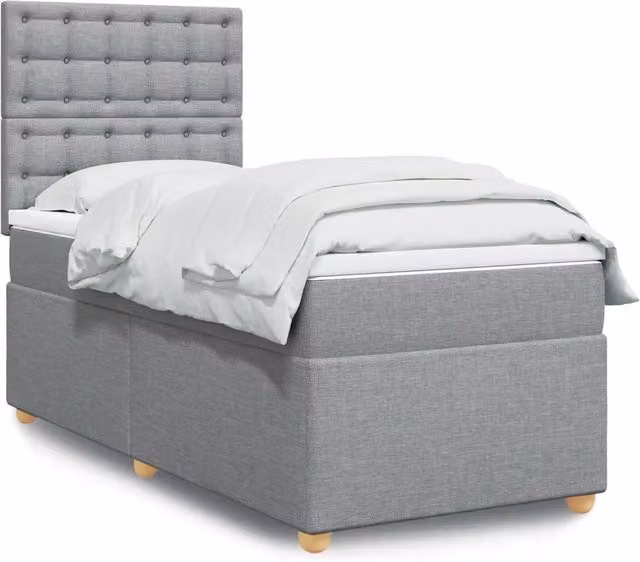 Letto Ibrido Moderno vidaXL con Materasso Grigio Chiaro e Bianco L/P/H: 200 x 100 x 150,5 cm