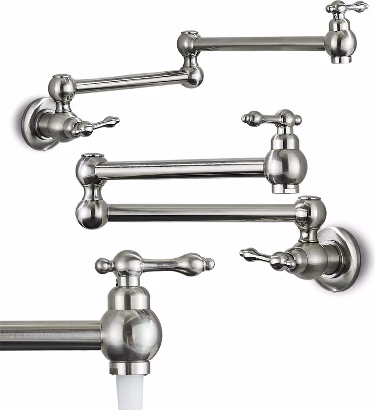 Rubinetto da cucina Ari Concord, miscelatore lavello in acciaio inox satinato, beccuccio pieghevole, aeratore integrato, cartuccia Vetroceramica