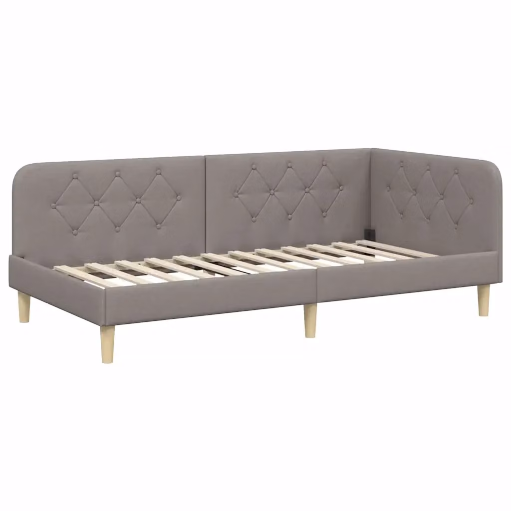 Cornice del letto ad angolo Talpa vidaXL in tessuto beige o grigio, L/P: 100 x 200 cm – 2