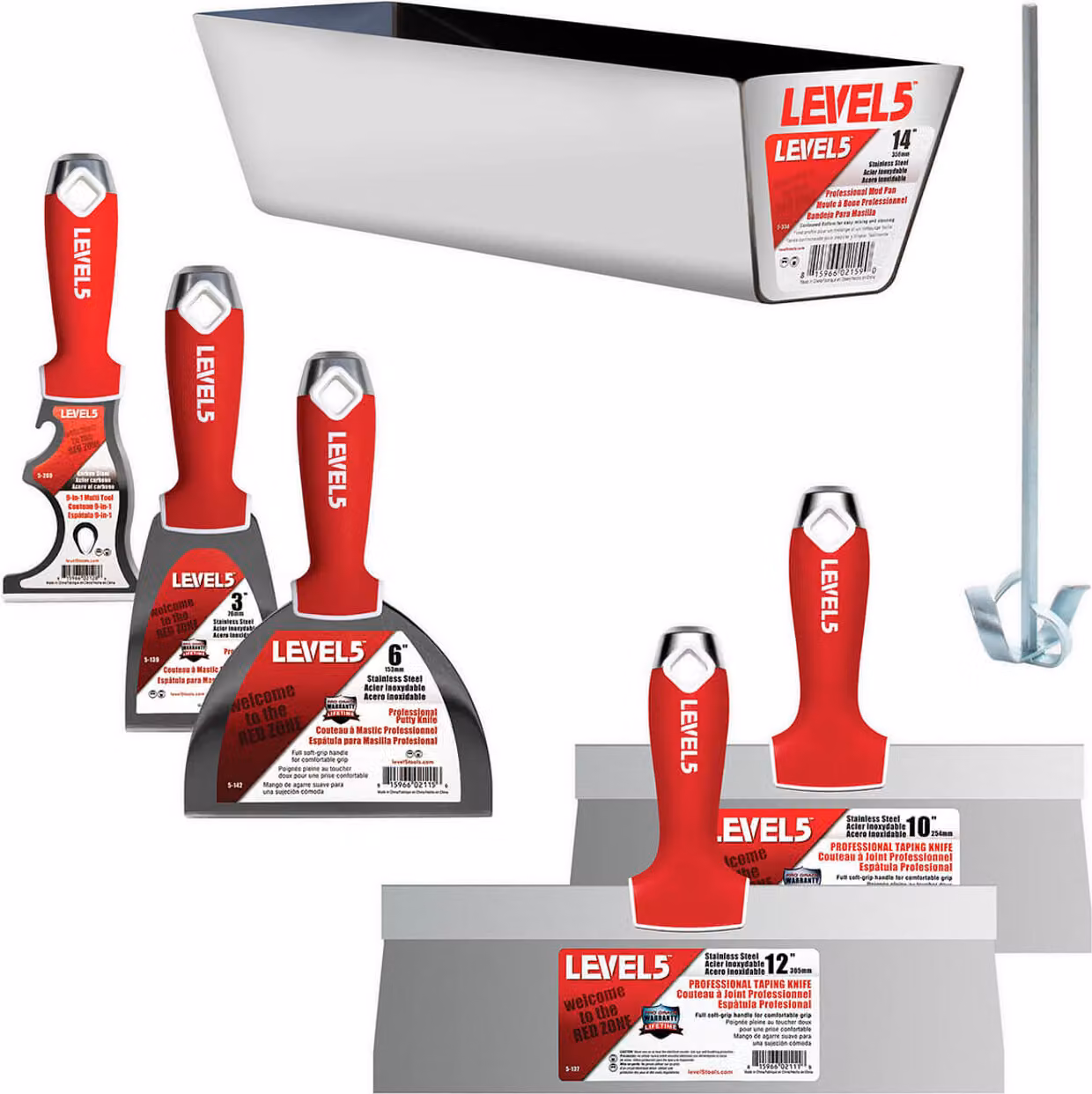 LEVEL5 Set di strumenti di livellamento Strumenti manuali per la finitura del muro a secco 5-625