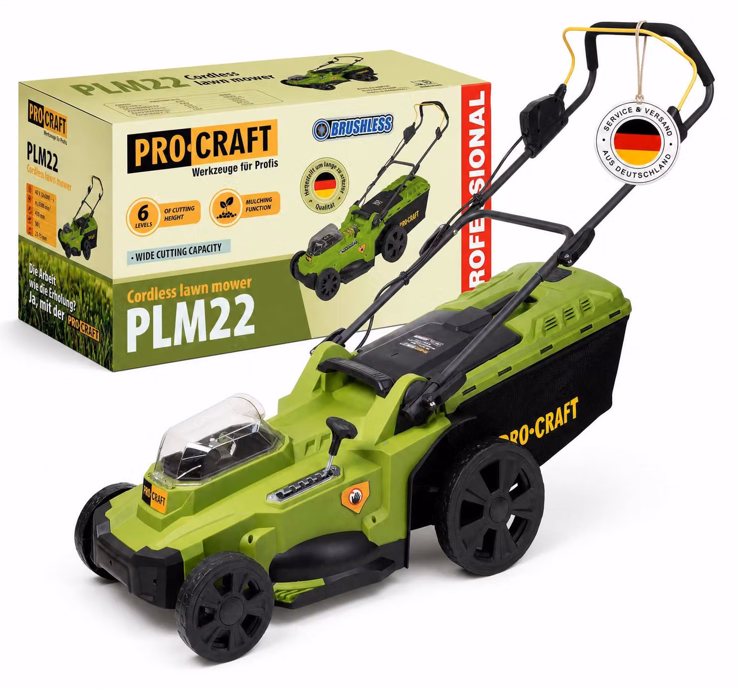 Tagliaerba a batteria da 40 V (2 x 20 V), lama da 430 mm, con motore brushless
