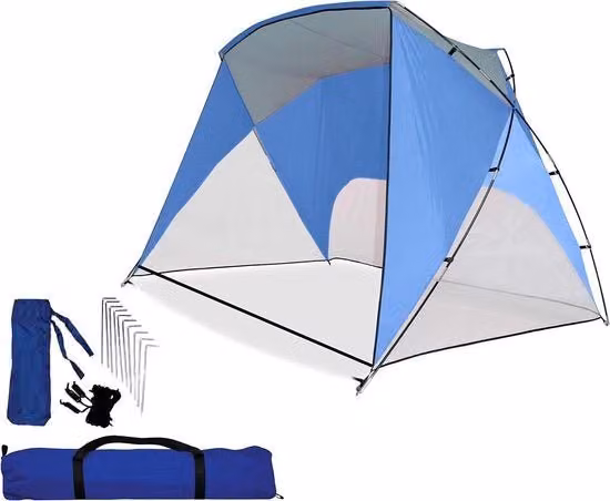 Ombrellone Sportivo Idrorepellente e Portatile in Plastica, Blu e Nero, L/P/H: 62 x 28 x 28 cm