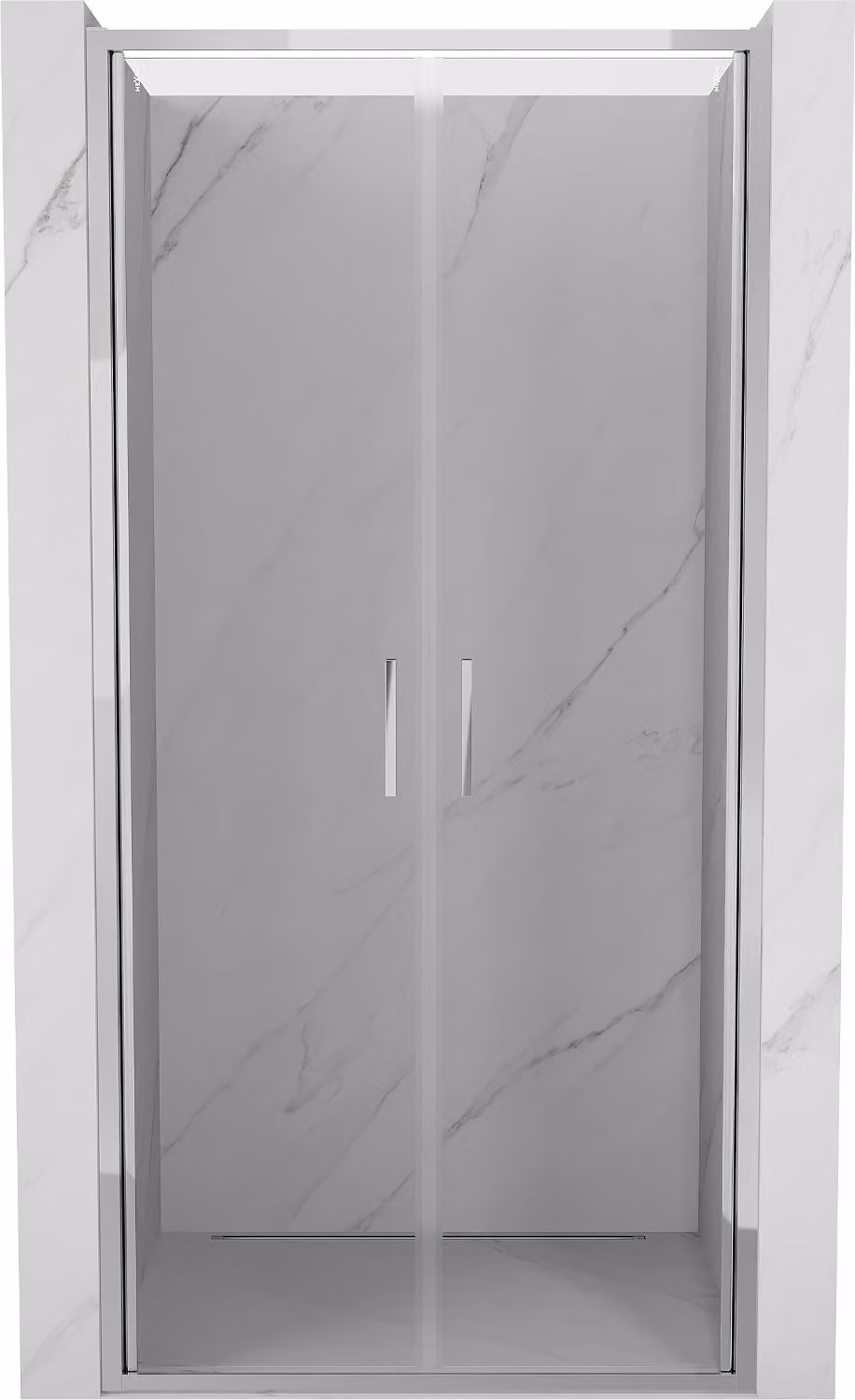 Mexen Exo porte doccia doppie a battente 80 cm, trasparente, cromato - 814-080-000-01-00