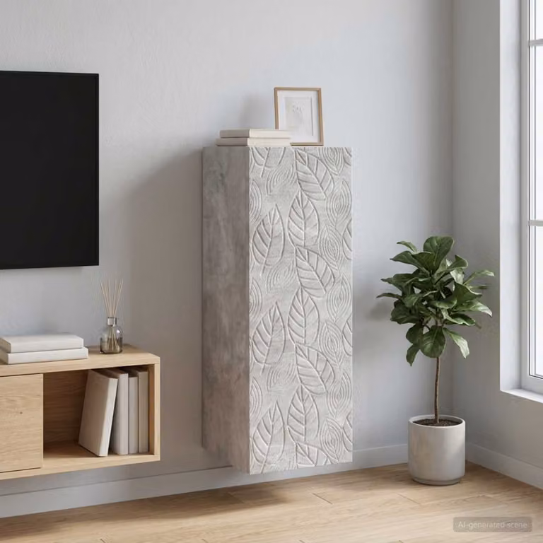 Mobiletto a muro moderno vidaXL in MDF con ante a battente e ripiani interni, disponibile in bianco o grigio, L/P/H: 33 x 34,5 x 90 cm