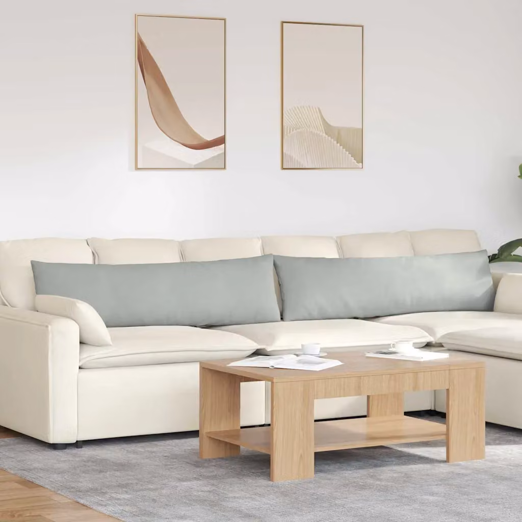 Set di 2 cuscini da divano vidaXL in velluto a coste grigio, L 145 cm x P 40 cm