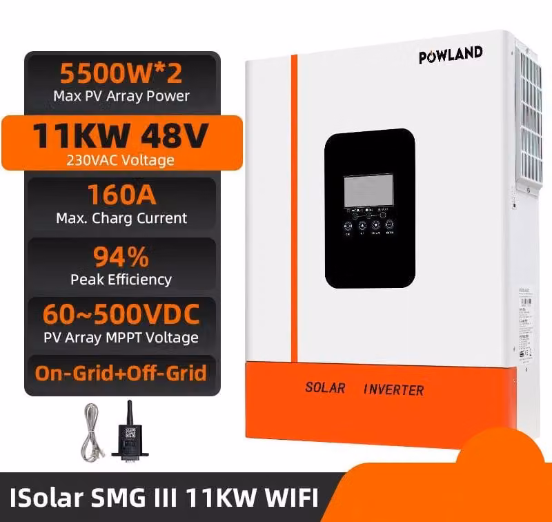 Inverter solare da 11 kW - Inverter solare con doppia tecnologia MPPT e funzione di monitoraggio Wi-Fi