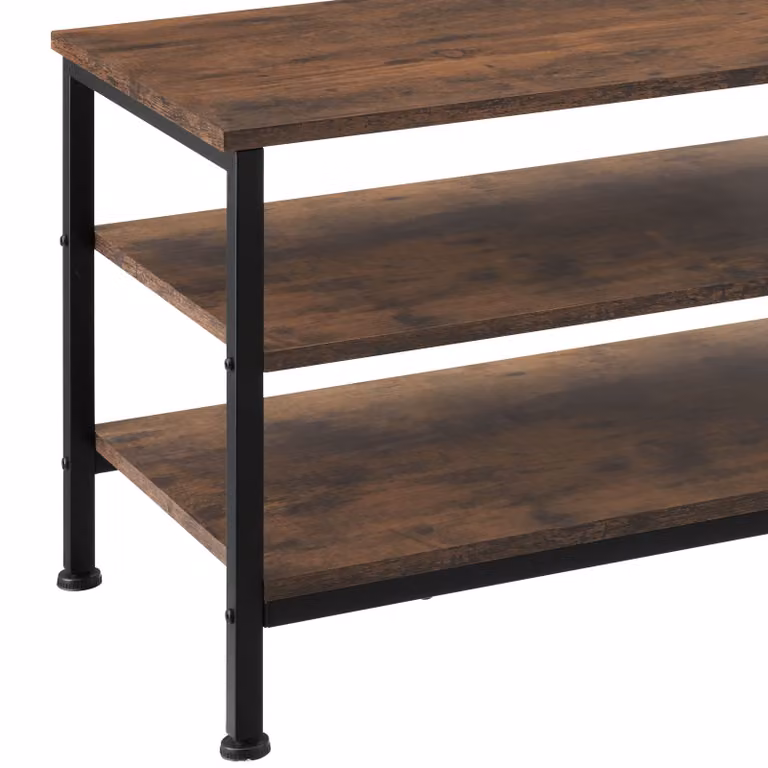 Mobile TV Tectake Durban in stile industriale, marrone e nero, L: 110 cm, P: 40 cm, H: 45,5 cm