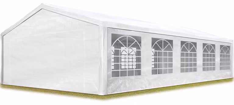 TOOLPORT Tendone per feste gazebo 5x10 m bianco PE 350 N impermeabile protezione UV tenda giardino sagre eventi mercati esterno