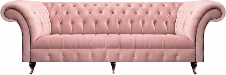 Polstermöbel Sofa Dreisitze Textil Rosa Einrichtung Chesterfield Wohnzimmer