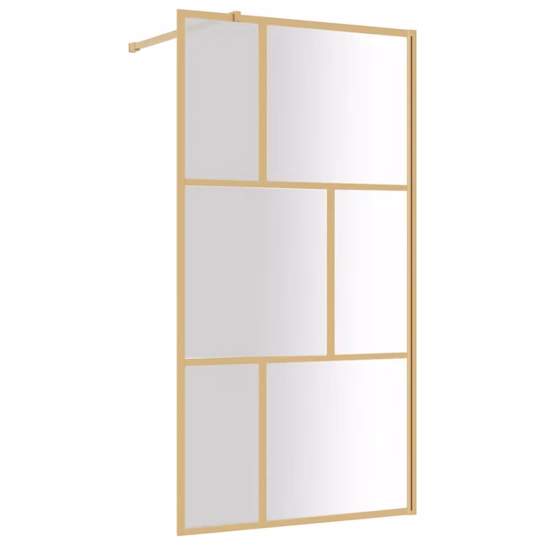 Parete per Doccia Walk-in Vetro Trasparente ESG 115x195 cm Oro