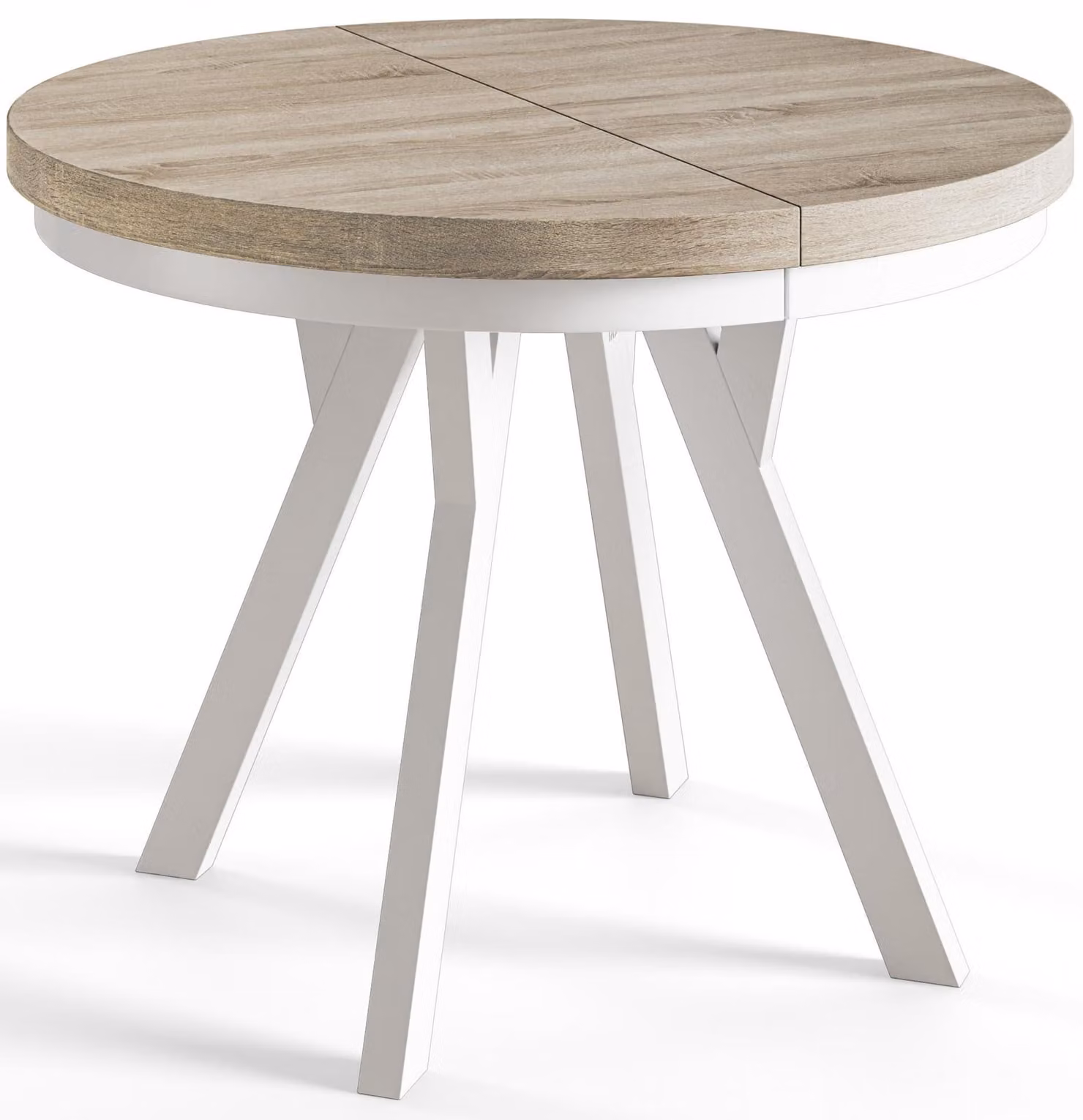 Alpi Moebel, Tavolo da Pranzo Evo, Tavolo per Mangiare Allungabile, Diametro da 90 - 190 cm, Sonoma