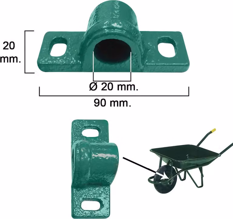 Cuscinetto per carriola verde metallizzato