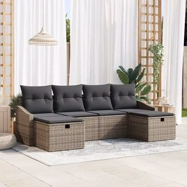 Set di divani 6 pz polyrattan 3360650