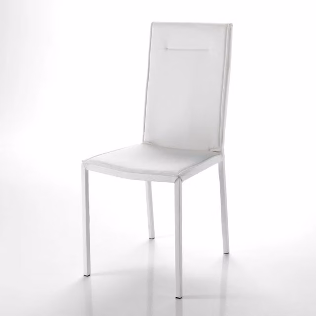 Set 2 sedie in pelle sintetica bianche cm. H.99 x L.44 x P.55
