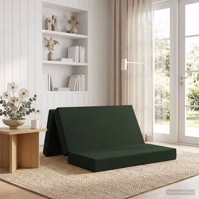 Divano Letto Pieghevole Moderno vidaXL Verde, L/P/H: 140 x 67 x 45 cm