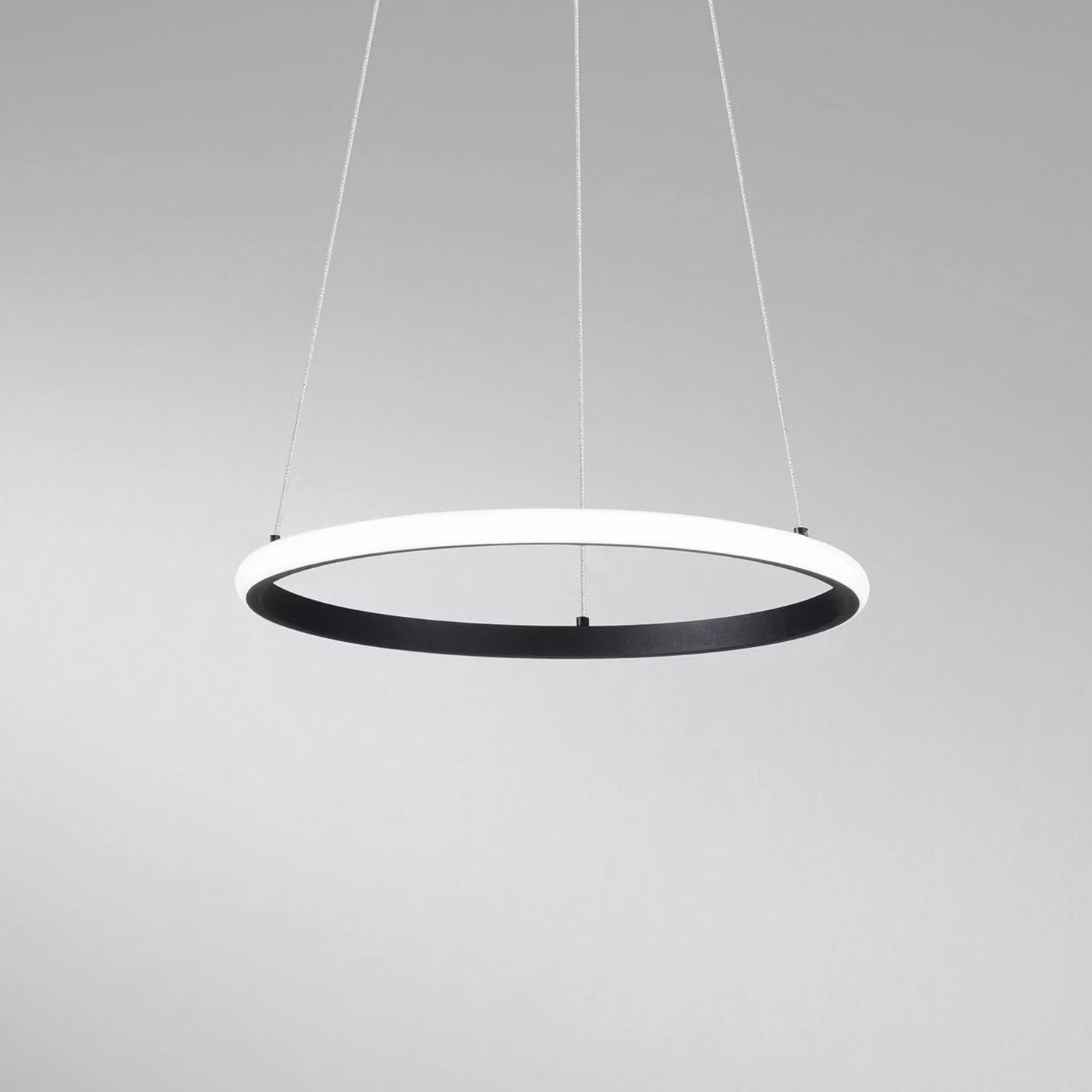 Luce Ambiente Design Lampada LED a sospensione Axis, Ø 40 cm, nera, metallo, CCT Axis, Nero, Soggiorno / Sala da pranzo, Metallo, Moderno