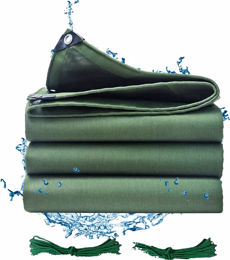 Telone impermeabile, 650 g/m² per impieghi gravosi, resistente ai raggi UV, verde-a, L3xL4m