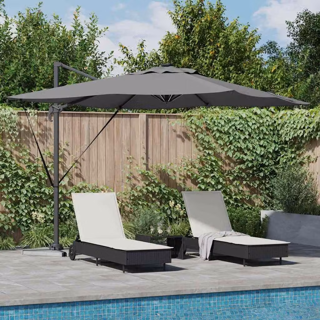Maison Exclusive - Ombrellone con luci a LED, colore antracite, dimensioni 286 x 284 x 270 cm