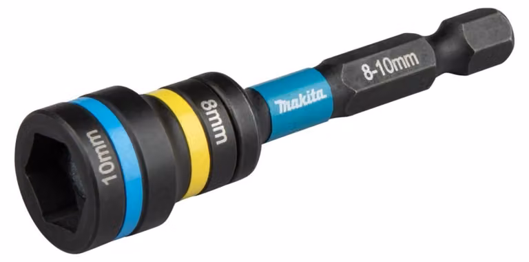 Chiave a bussola Makita 2-in-1, 1/4", SW8/SW10, magnetica, serie Impact Black