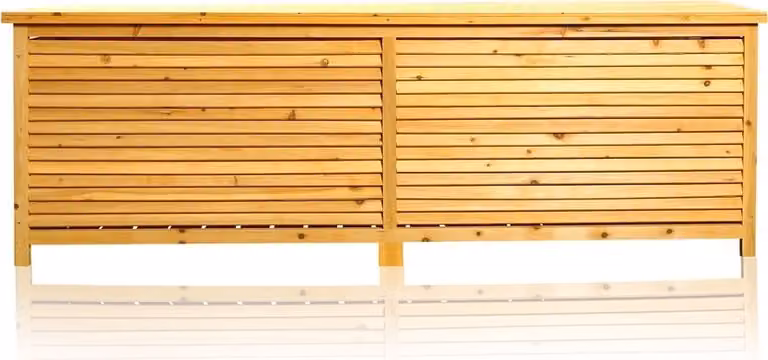 Contenitore 170 cm in legno Contenitore per cuscini resistente alle intemperie Cassetta da giardino Marrone