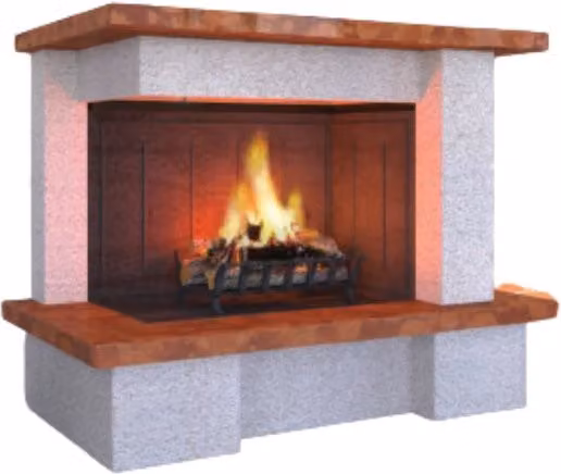 Camino amsterdam con rivestimento pietra marmo focolare refrattario ds90 parete
