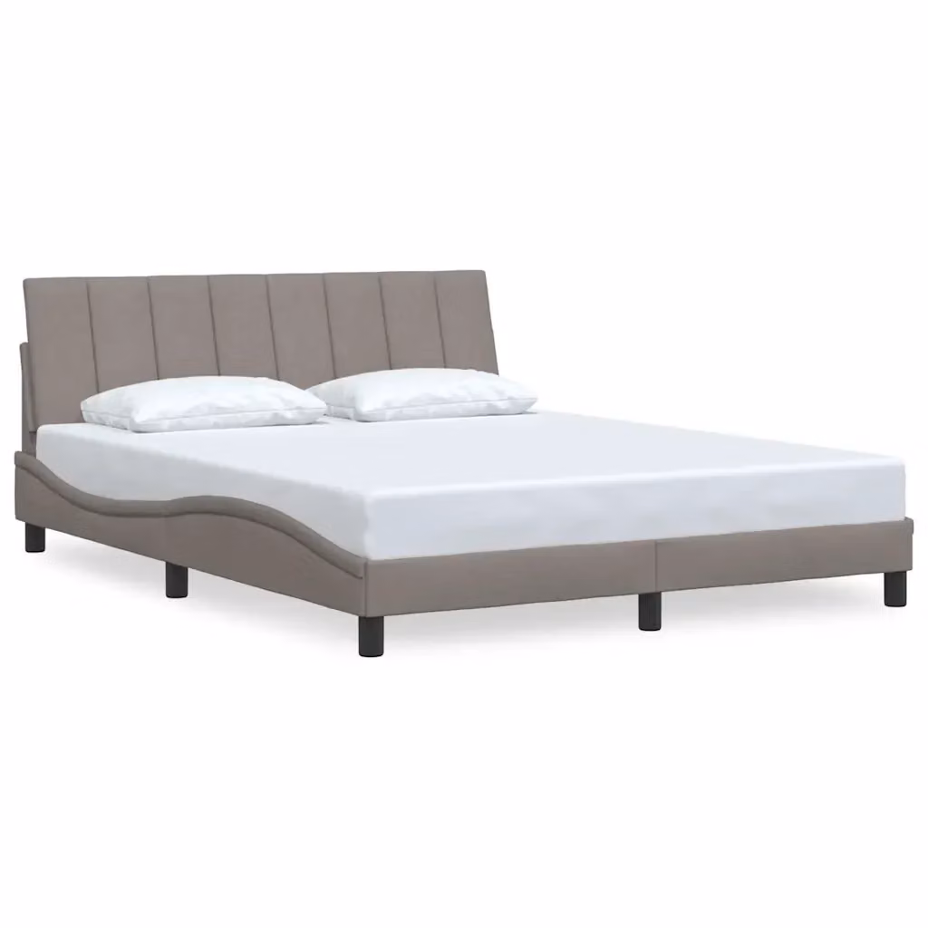 vidaXL Giroletto senza Materasso Hanko Tortora in Tessuto 160x200 cm – 2