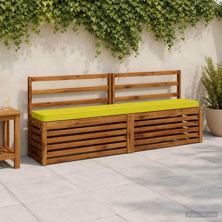 Set di 2 cuscini per panchina vidaXL in poliestere con rivestimento rimovibile e resistente ai raggi UV, disponibili in verde o giallo