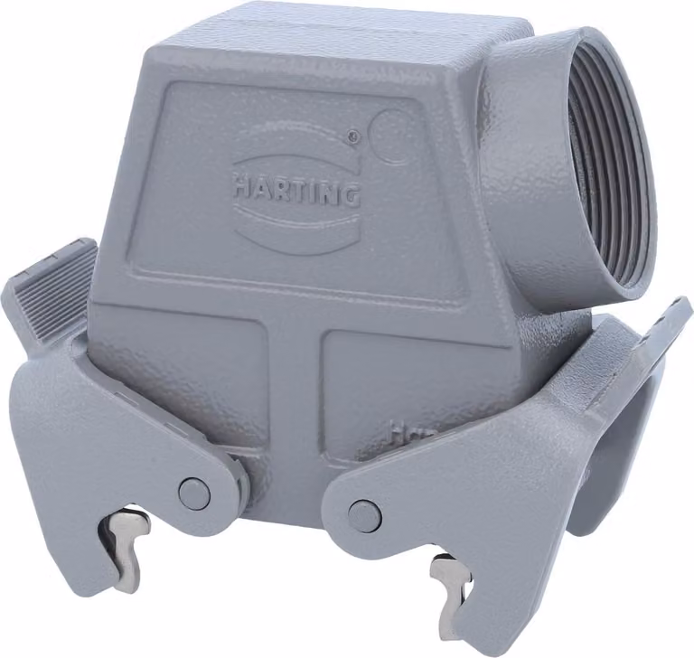 HARTING Han 10B Custodia con manicotto alta, 1xPG29 uscita cavo laterale, con 2 staffe trasversali Vite PG29 Area di serraggio
