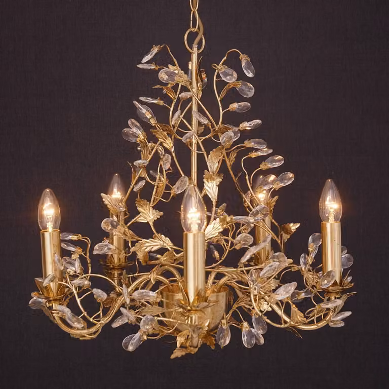 Holländer Lampadario a soffitto BUONO, dimmerabile, Ottone / Oro, Soggiorno / Sala da pranzo, Lampadario