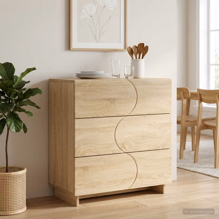 Credenza moderna vidaXL in legno ingegnerizzato color rovere sonoma, L 70 cm x P 38 cm x H 75 cm