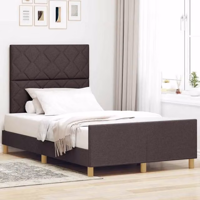 Struttura del letto-Giroletto Marrone scuro 120 x 200 cm Tessuto 561441
