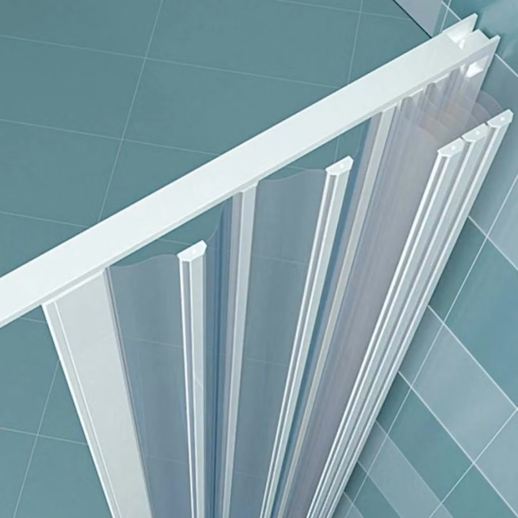 Box doccia Luna Rollplast rettangolare in PVC con apertura a soffietto centrale, finitura bianco e trasparente, L: 120 cm, P: 70 cm, H: 185 cm – 2