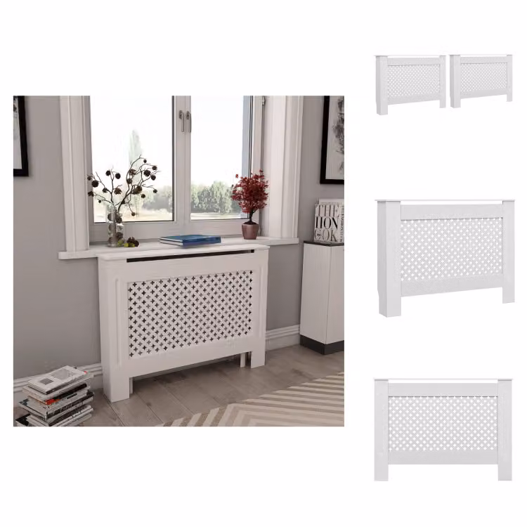 vidaXL Rivestimento per radiatori 2 pz. Bianco 112×19×81,5 cm MDF - Accessori per radiatori