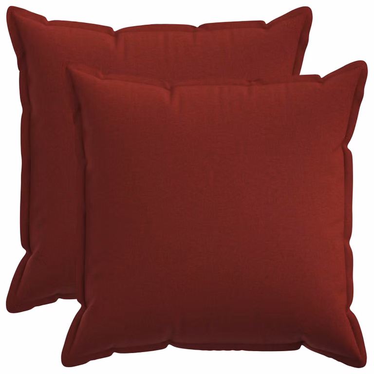 Set di 2 federe vidaXL HOUTEN rosse, forma quadrata, 70 x 70 cm