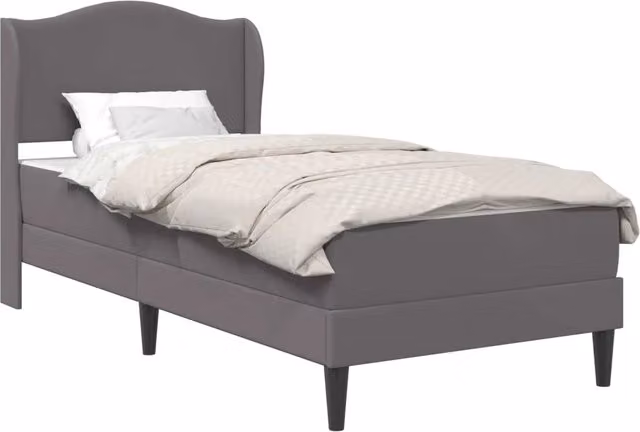 Letto singolo | Letto per adulti | Struttura del letto con testiera Grigio 100 x 200 cm Similpelle