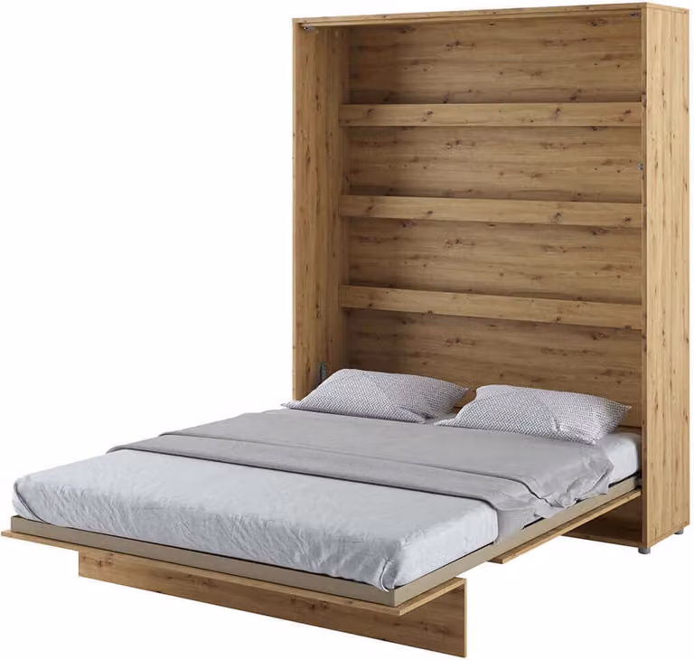 Letto a parete Armadio letto LETTO CONCEPT BC-12 Verticale 160x200 ROVERE ARTIGIANALE Letto pieghevole a parete, letto pieghevole ad armadio, armadio con letto pieghevole integrato, letto funzionale incl. rete a doghe
