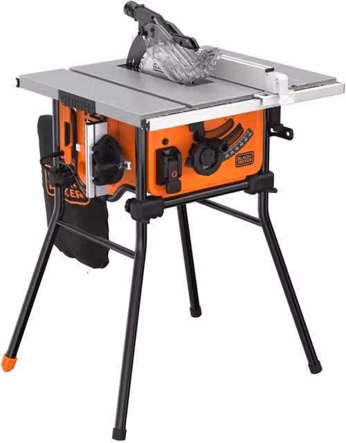 Sega da banco Black+Decker arancione con potenza di 1800 W e diametro lama di 254 mm