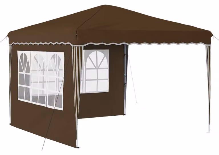 Tenda per feste a pop-up 288 x 288 x 245 cm Tortora