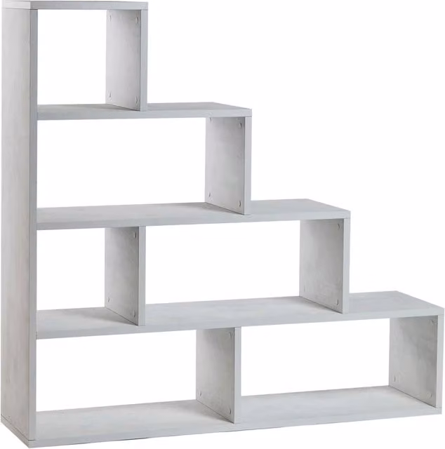 Libreria a Scala 4 Ripiani 150x144x38 cm Ossido Bianco