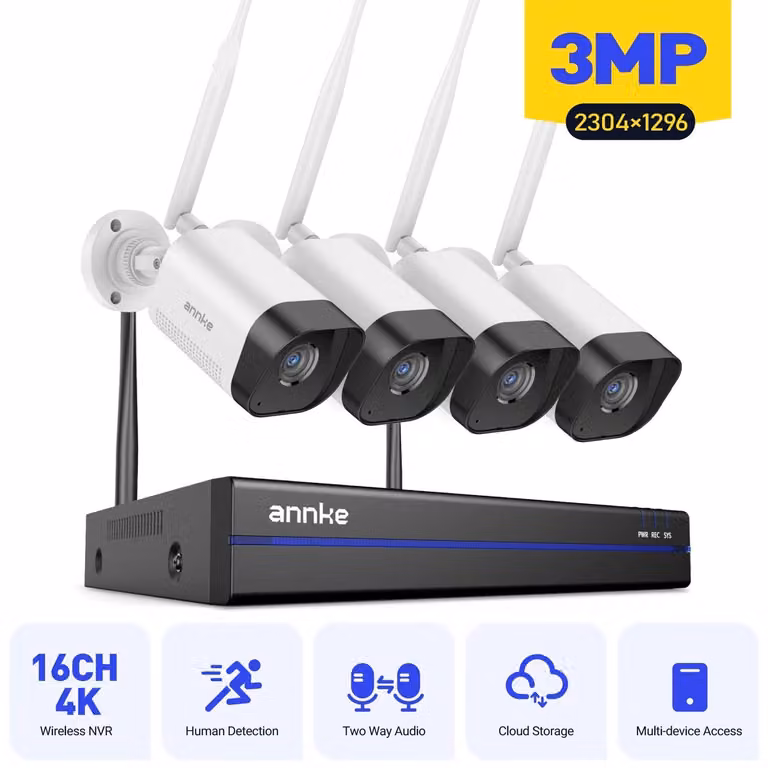 Sistema di sicurezza wireless - Sistema di telecamere Wi-Fi - Kit di telecamere IP - Sistema di videosorveglianza (CCTV) - Registratore video in rete (NVR) a 16 canali