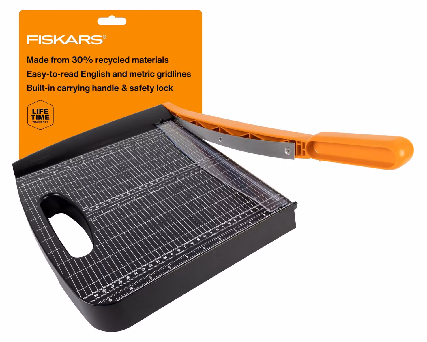 Fiskars 01-005452, tagliaerba a bypass per il riciclo, 30,5 cm, colore nero