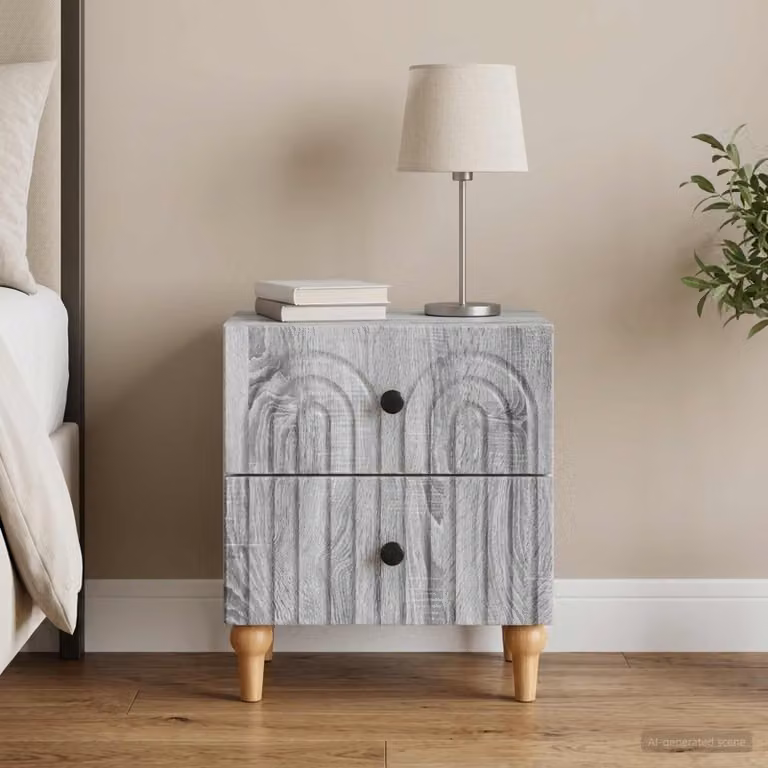 vidaXL Armadio da Notte con Cassetto Grigio Sonoma L: 43 cm, P: 34,5 cm, H: 48 cm