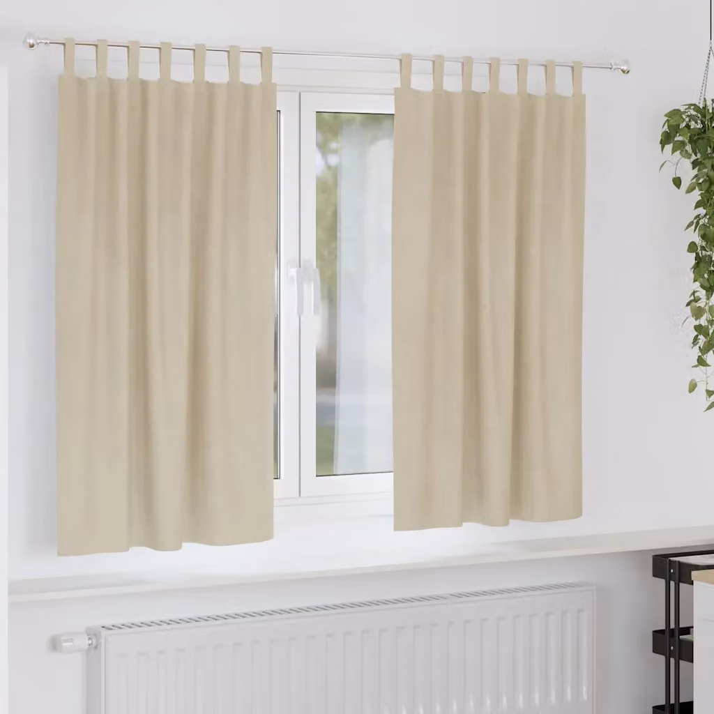 Set di 2 tende oscuranti vidaXL in velluto beige, L: 140 cm, H: 175 cm