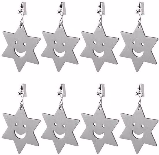 Set da tavola da esterno in acciaio inossidabile - 8 pezzi - Clip robuste - Ideale per picnic e cene all'aperto - Set da 8 pezzi - Sistema di conservazione stabile