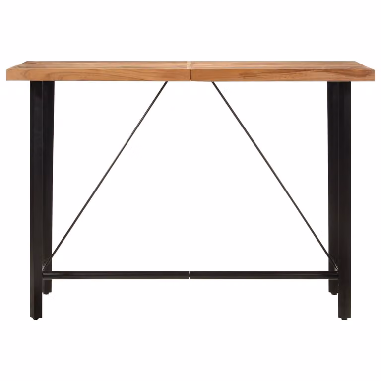 vidaXL Tavolo da bar 150x70x107 cm in legno massiccio di acacia e ferro