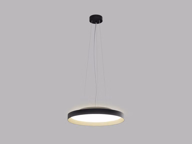 Apparecchio LED a sospensione MOON P/N-Z CRI90 aura, Variante: MOON P/N-Z, Ø 400 mm, 36 W, 2520 lm, nero/champagne, 2CCT