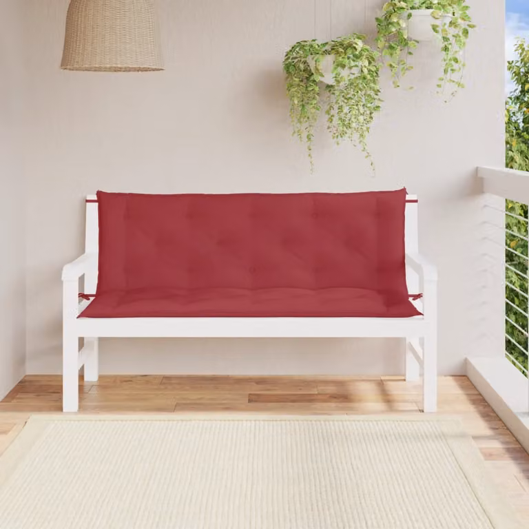 Set di 2 cuscini per panca vidaXL in tessuto Oxford rosso, L 150 x P 50 x H 7 cm
