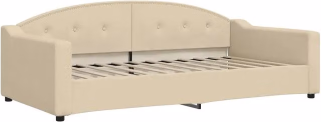 Letto singolo | Letto per adulti | Letto da Giorno Crema 100x200 cm in Tessuto
