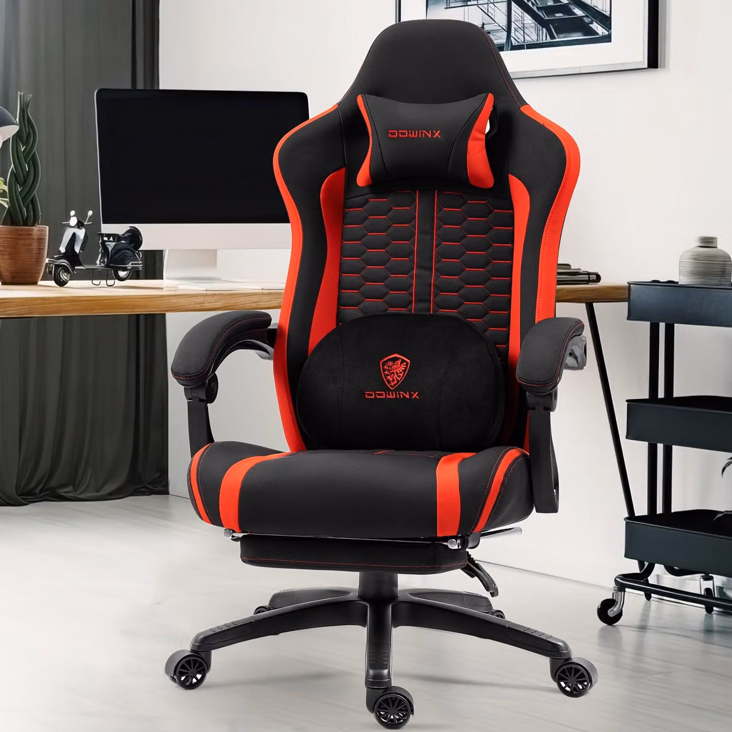 Sedia da ufficio ergonomica - Sedia confortevole - Sedia da ufficio con poggiatesta - Sedia girevole per ufficio