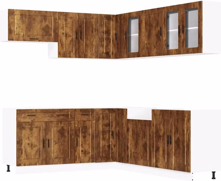 Set Mobili da Cucina 11 pz Porto Rovere Fumo in Truciolato